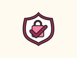 Flat style locked icon featuring a padlock symbol vector