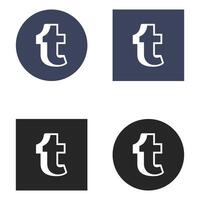 four different icons for the letter t vector