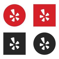 four different red and black icons with a red and white star vector