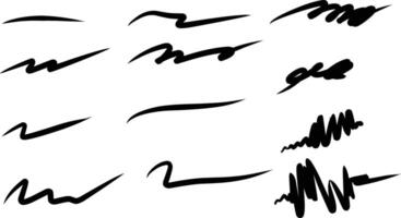 a set of different brush strokes in different styles vector