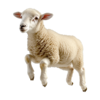 a sheep jumping on a transparent background png