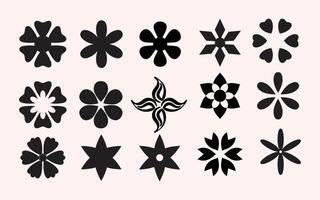 Geometric Floral and basic flower shape bundle. vector