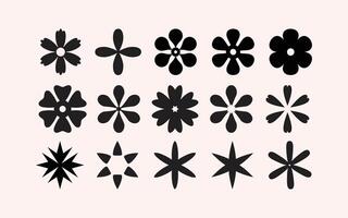 Floral and basic flower shape bundle. vector