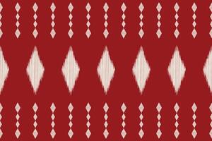 Ethnic pattern art of red color background ikat pattern design. vector
