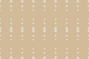 Design ethnic geometric with brown cream background color ikat pattern. vector