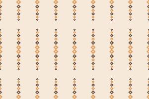 Ikat pattern ethnic geometric with brown cream background color art. vector