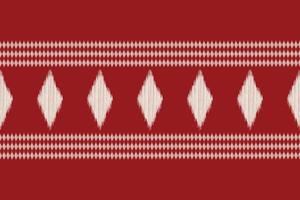 Design art fabric pattern art of red color background ikat pattern decor ethnic. vector