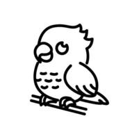 Bird icon perched on a branch vector