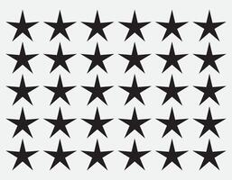 Black star icon collection vector