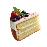 Elegant Butter Cake Slice with Artistic Toppings for Design png