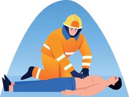 A flat style illustration of cpr rescue vector