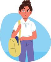 Flat illustration showing a nervous student vector