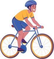 Flat style illustration showing a character doing biking vector