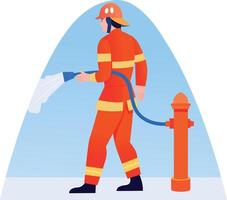 A flat style illustration of fire hydrant, vector