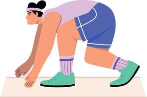 A character showing running position, flat style illustration vector