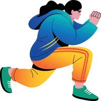 A flat style illustration showing a person doing exercise vector