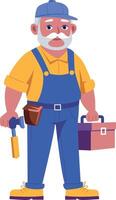 A flat style illustration showing a worker vector
