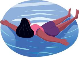 A flat illustration showing a floating character vector