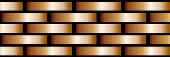 Gold brick wall with a black background vector