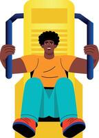 A flat style illustration of chest press vector