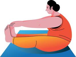 A flat style illustration of hamstring stretch vector