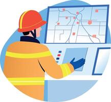 A flat style illustration showing a character mapping diagram vector