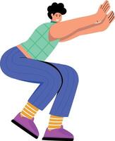 A flat style illustration showing a character doing anaerobic exercise vector