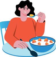 A flat style illustration of healthy food vector