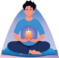 A flat style illustration showing inner peace vector