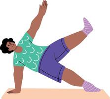 A flat style illustration a character doing plank exercise vector