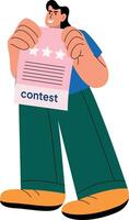 A flat style illustration of contest paper vector