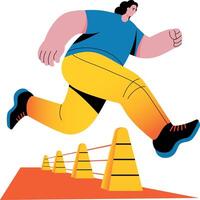 A flat style illustration showing physical exertion vector