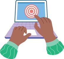 An illustration of set target designed in flat style vector