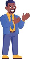 A flat style illustration of clapping character vector