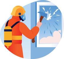 A flat style illustration of window rescue vector