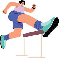 A character doing jump drill, flat style illustration vector