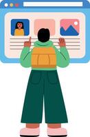 A flat style illustration depicting web advertising vector
