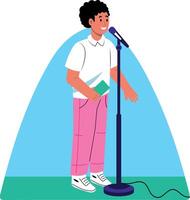 A flat style illustration of school student speech vector