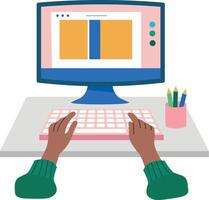 An illustration of digital designing in flat style vector
