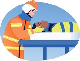 A flat style illustration of emergency rescue vector