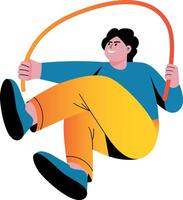 A flat style illustration of jump rope vector