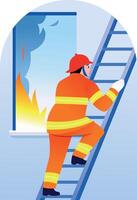 A flat style illustration of ladder escape vector