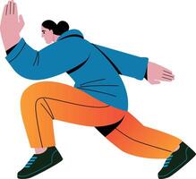 A flat style illustration of side lunges vector