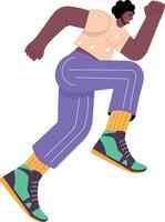 A flat style illustration showing a character doing sprinting exercise vector
