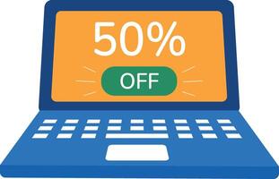 An illustration of online sale in flat style vector