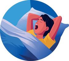 A flat style illustration of a yawning character vector