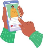 Like post illustration designed in flat style vector