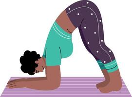 A flat style illustration showing a character doing cat pose vector
