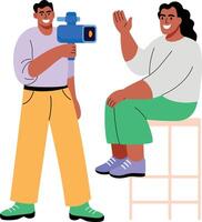 A flat illustration showing making influencers vector