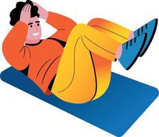 A flat style illustration of core workout vector